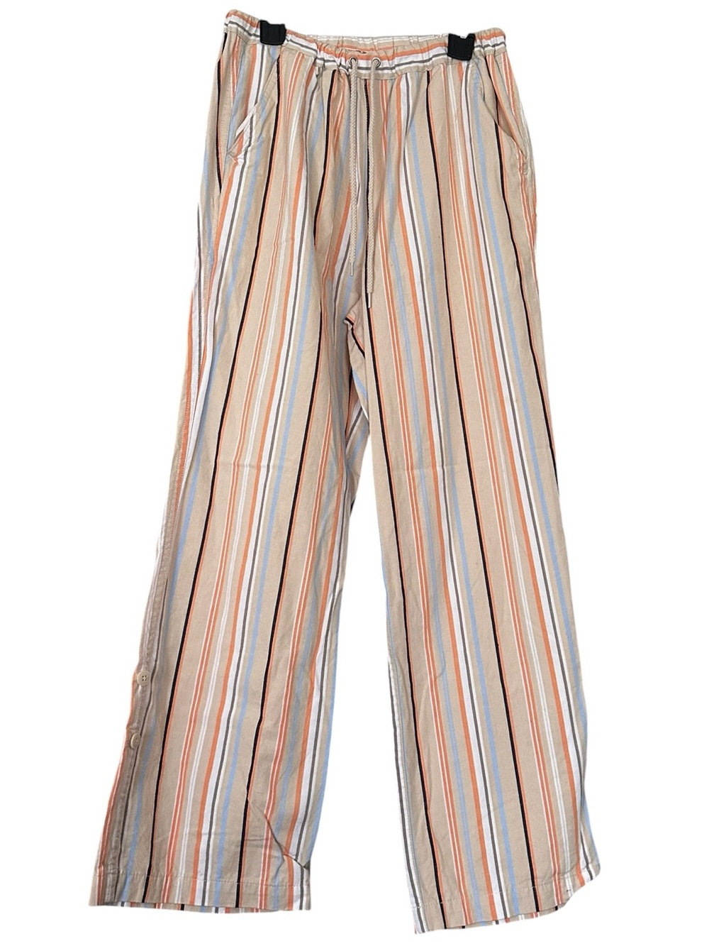 Hanna‎ Andersson Pull On Pants with Blue & Orange Stripes Size Small 📦